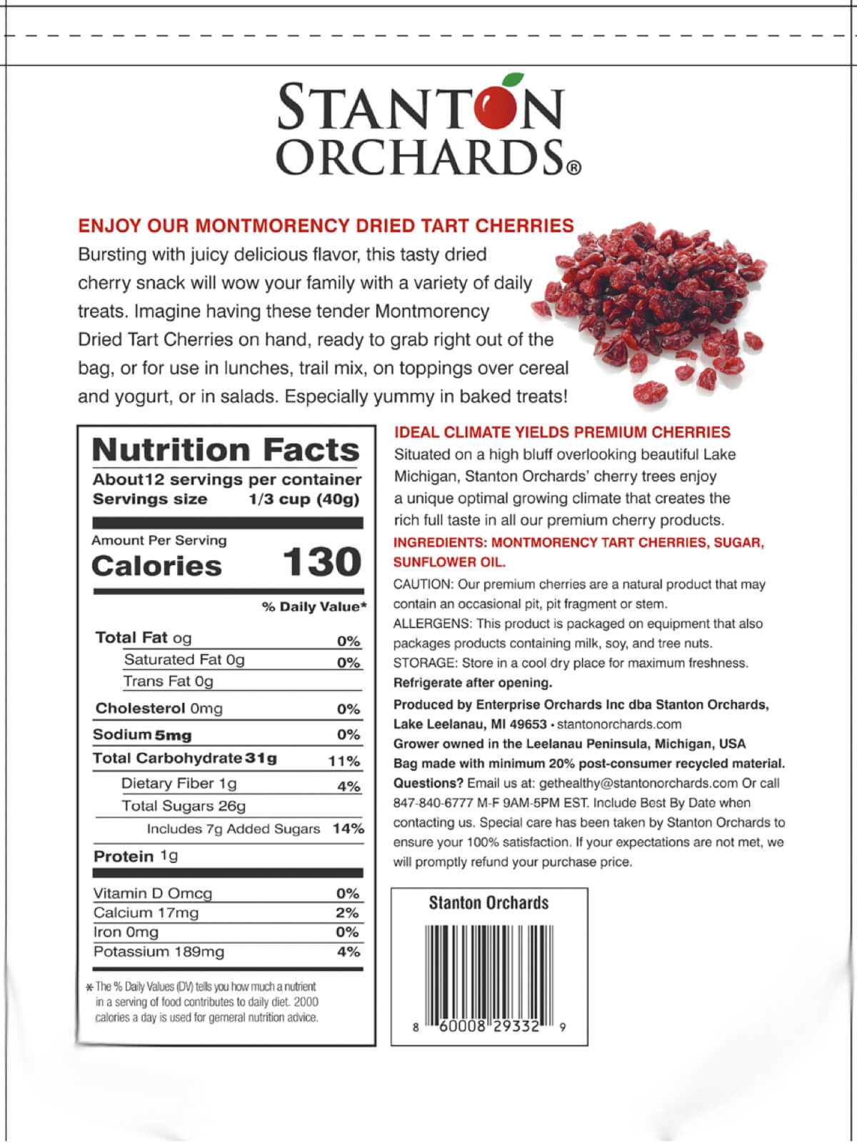 Dried Tart Cherries (12 Pack)