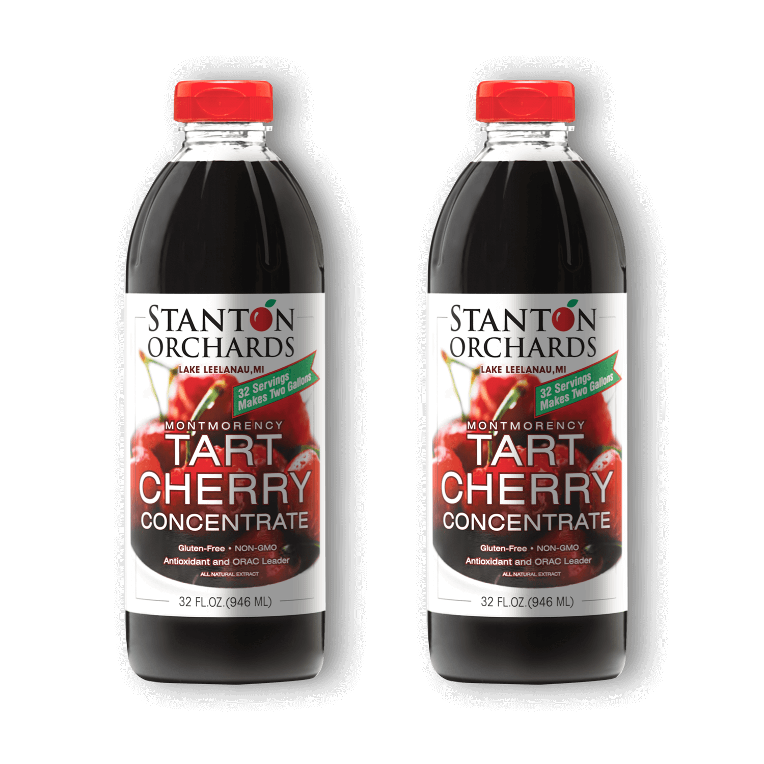 Single 32 oz bottle of Stanton Orchards Montmorency tart cherry concentrate