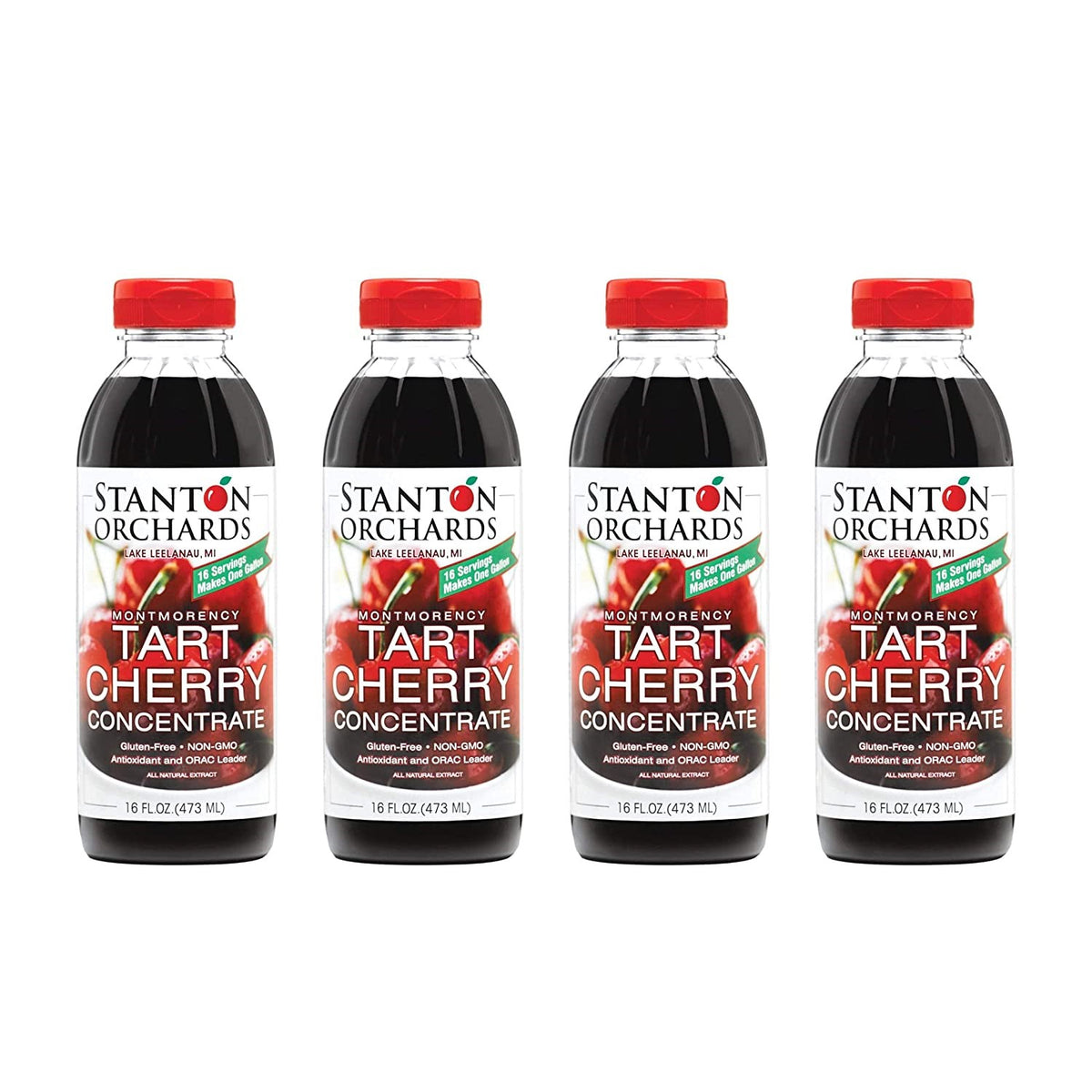 16 Fl Oz Pack of 4 Stanton Orchards Tart Cherry Concentrate